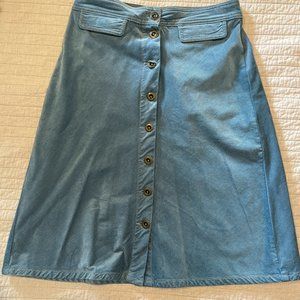 Anthropologie Blue Corduroy Skirt size 6 A-line